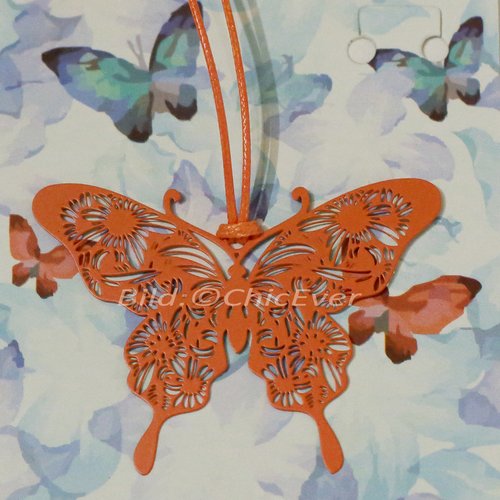 4er Set Lesezeichen Bookmark Schmetterlinge Metall schwarz blau orange rosa 3027